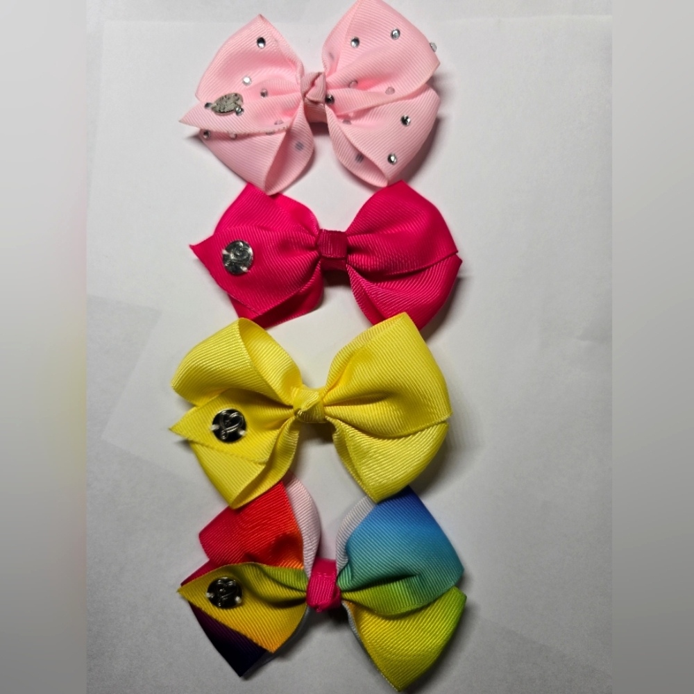 ✨ JoJo Siwa 4" Hair Bow Bundle – 4 Authentic Logo Bows ✨